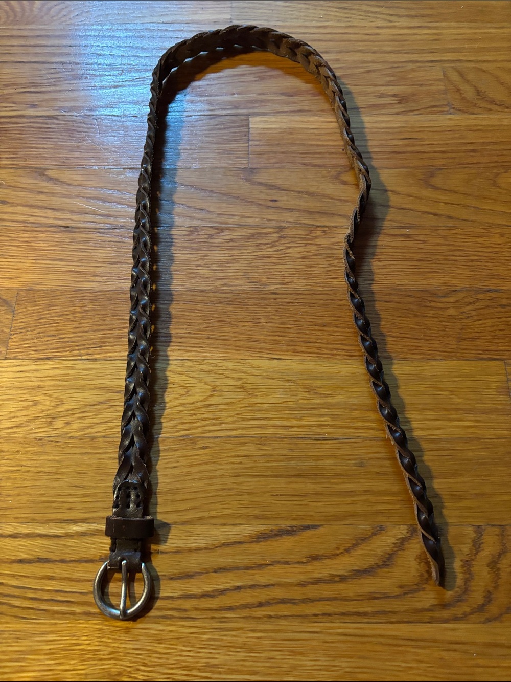 Braided Brown Leather Belt - womens  Accessory